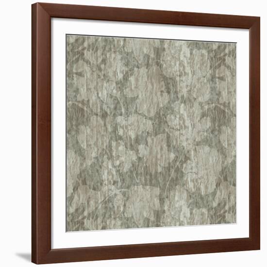 Floral Waltz Mono Taupe Oyster-Bill Jackson-Framed Giclee Print