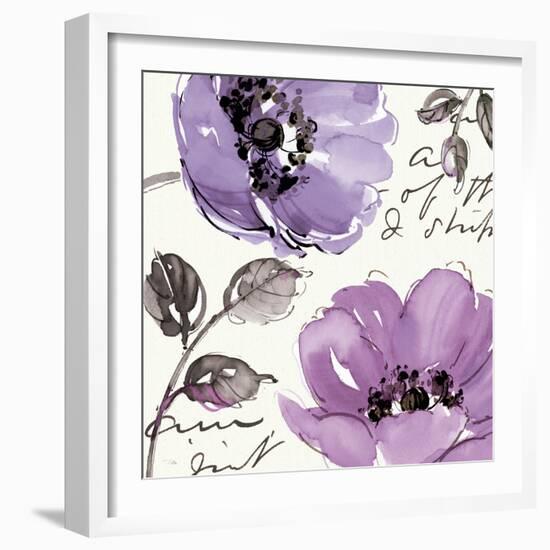 Floral Waltz Plum II-Pela Design-Framed Art Print