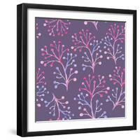 Floral Watercolor Seamless Pattern-Lemuna-Framed Art Print