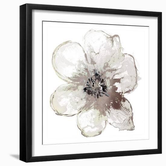 Floral-White-Victoria Brown-Framed Art Print