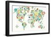 Floral World White-Michael Mullan-Framed Art Print