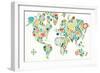 Floral World White-Michael Mullan-Framed Art Print