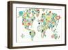 Floral World White-Michael Mullan-Framed Art Print