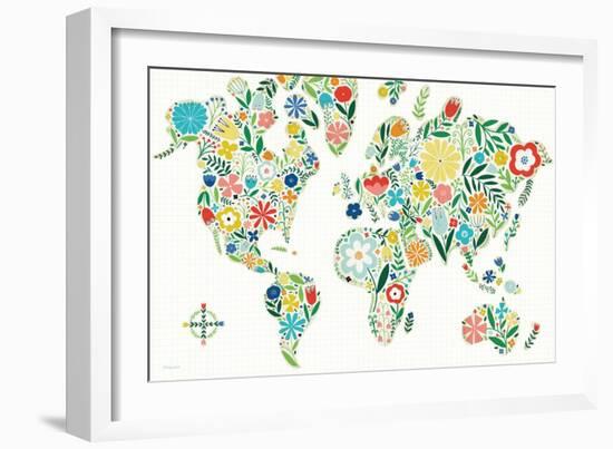 Floral World White-Michael Mullan-Framed Art Print