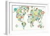 Floral World White-Michael Mullan-Framed Art Print