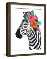 Floral Zebra-OnRei-Framed Art Print