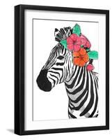 Floral Zebra-OnRei-Framed Art Print