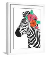 Floral Zebra-OnRei-Framed Art Print