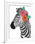 Floral Zebra-OnRei-Framed Art Print