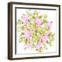 Floral-blackline76-Framed Art Print