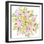 Floral-blackline76-Framed Art Print