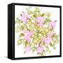 Floral-blackline76-Framed Stretched Canvas