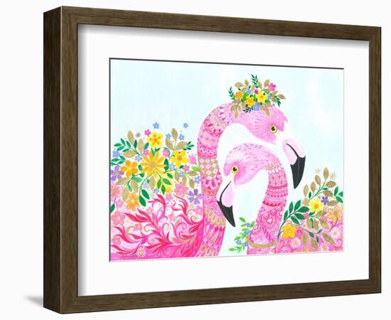 Floralie Flamingos-Isabelle Brent-Framed Photographic Print