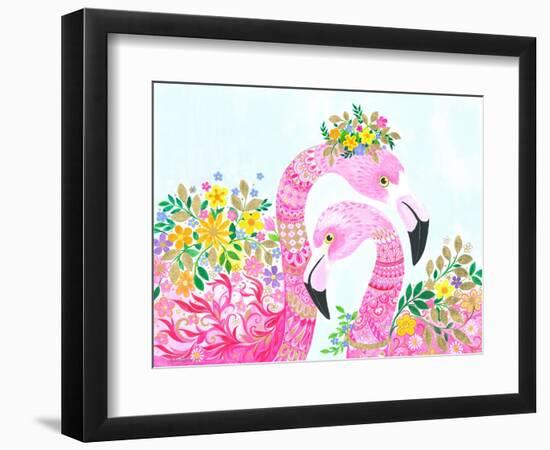 Floralie Flamingos-Isabelle Brent-Framed Photographic Print