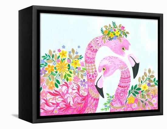 Floralie Flamingos-Isabelle Brent-Framed Stretched Canvas