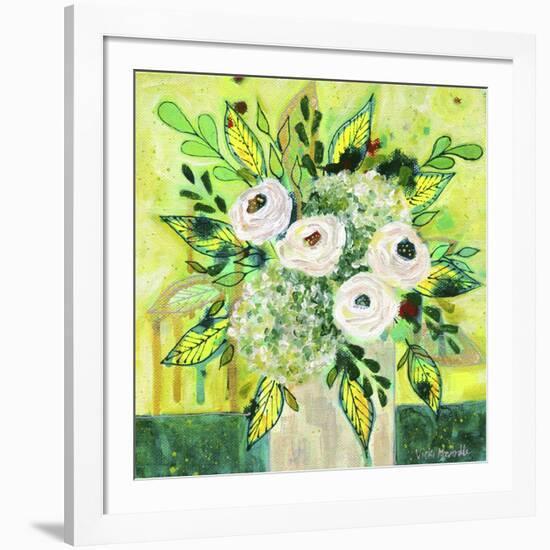 Florals On Green 1-Vicki McArdle Art-Framed Giclee Print