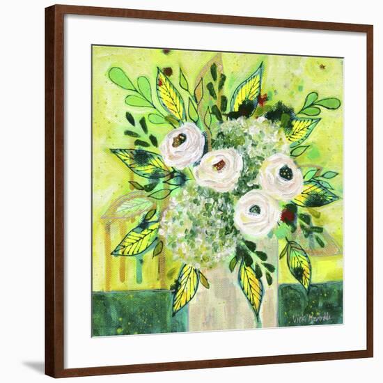 Florals On Green 1-Vicki McArdle Art-Framed Giclee Print