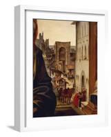 Florence and Borgo San Frediano Street, Detail from Altarpiece for Tanai De' Nerli-null-Framed Giclee Print