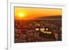 Florence Arno River and Ponte Vecchio at Sunset, Italy-fisfra-Framed Photographic Print