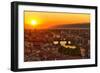 Florence Arno River and Ponte Vecchio at Sunset, Italy-fisfra-Framed Photographic Print