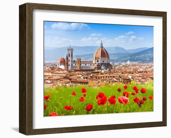 Florence, Duomo and Giotto's Campanile.-SerrNovik-Framed Photographic Print