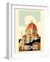 Florence (Firenze) Italy - Santa Maria del Fiore Cathedral - Vintage Travel Poster 1930-Pacifica Island Art-Framed Art Print