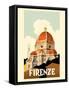 Florence (Firenze) Italy - Santa Maria del Fiore Cathedral - Vintage Travel Poster 1930-Pacifica Island Art-Framed Stretched Canvas