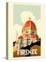 Florence (Firenze) Italy - Santa Maria del Fiore Cathedral - Vintage Travel Poster 1930-Pacifica Island Art-Stretched Canvas