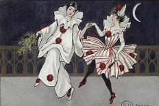 Postcard Depicting Pierrot and His Companion, c.1900-Florence Hardy-Framed Stretched Canvas