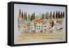 Florence, Italy, 2005 (Watercolor)-Anthony Butera-Framed Stretched Canvas