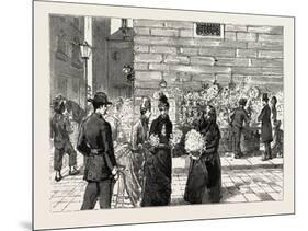 Florence, Italy, a Flower Stall at the Corner of the Strozzi Palace, Via Tornabuoni, 1888-null-Mounted Giclee Print