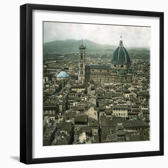 Florence (Italy), Panorama Taken from the Palazzo Vecchio, Circa 1895-Leon, Levy et Fils-Framed Photographic Print