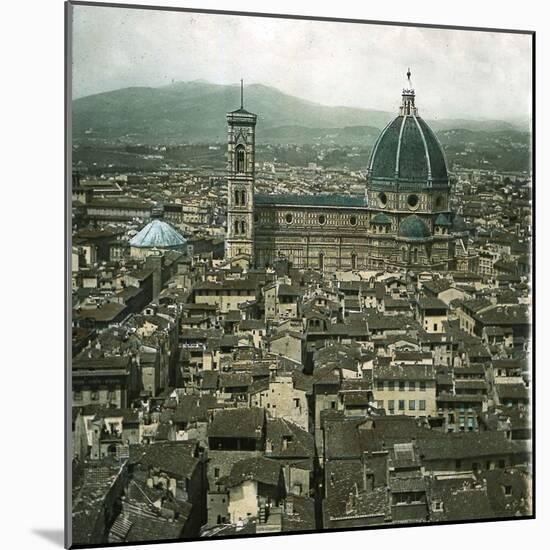 Florence (Italy), Panorama Taken from the Palazzo Vecchio, Circa 1895-Leon, Levy et Fils-Mounted Photographic Print