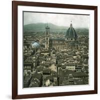 Florence (Italy), Panorama Taken from the Palazzo Vecchio, Circa 1895-Leon, Levy et Fils-Framed Photographic Print