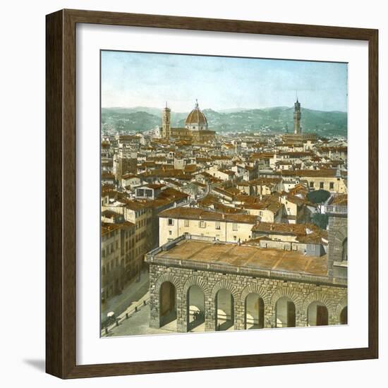 Florence (Italy), Panorama Taken from the Pitti Palace, Circa 1895-Leon, Levy et Fils-Framed Photographic Print