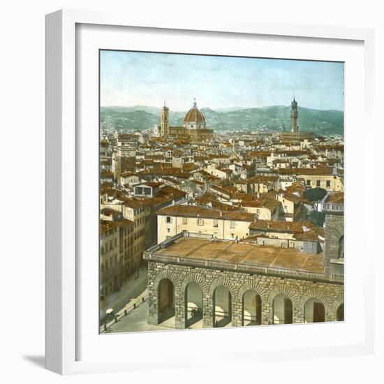 Florence (Italy), Panorama Taken from the Pitti Palace, Circa 1895-Leon, Levy et Fils-Framed Photographic Print