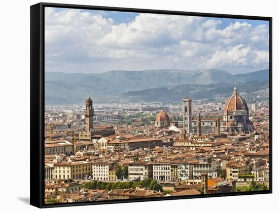 Florence Italy, skyline-David Sailors-Framed Stretched Canvas