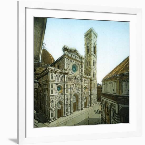 Florence (Italy), the Duomo (Or Santa Maria Del Fiore) and the Bell Tower, Circa 1895-Leon, Levy et Fils-Framed Photographic Print