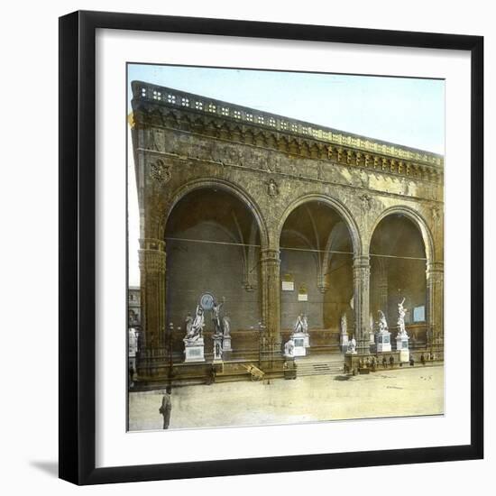 Florence (Italy), the Loggia Della Signoria or Dei Lanzi-Leon, Levy et Fils-Framed Photographic Print