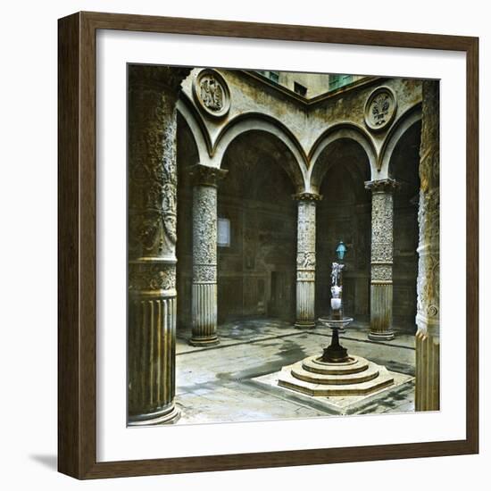 Florence (Italy), the Palazzo Vecchio (Or Palazzo Della Signora), the Courtyard, Circa 1895-Leon, Levy et Fils-Framed Photographic Print