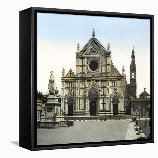 Florence (Italy), the Santa Croce Church, Circa 1895-Leon, Levy et Fils-Framed Stretched Canvas