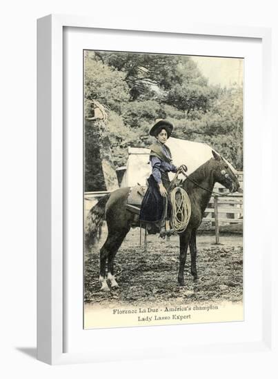 Florence La Duc, Roping Champion-null-Framed Art Print