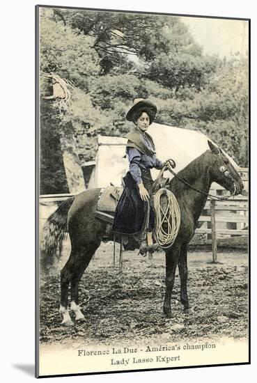 Florence La Duc, Roping Champion-null-Mounted Art Print