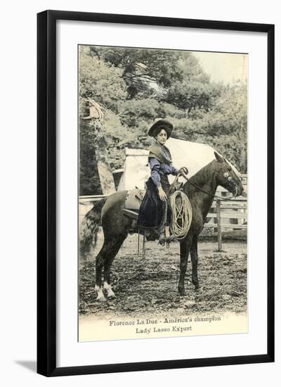 Florence La Duc, Roping Champion-null-Framed Art Print