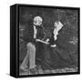 Florence Nightingale and Sir Harry Verney on the Lawn at Claydon House, 1889-null-Framed Stretched Canvas