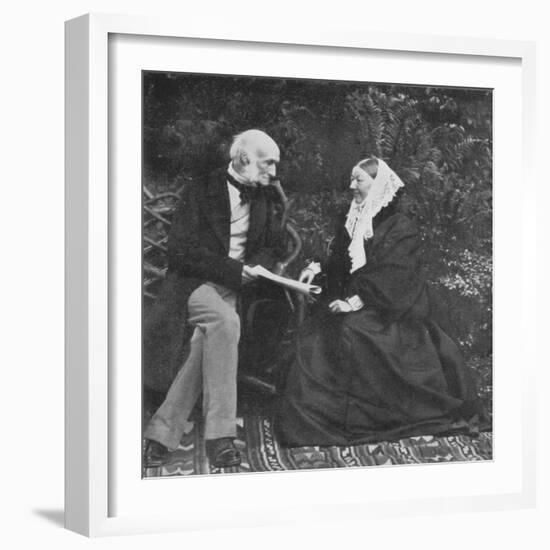 Florence Nightingale and Sir Harry Verney on the Lawn at Claydon House, 1889-null-Framed Giclee Print