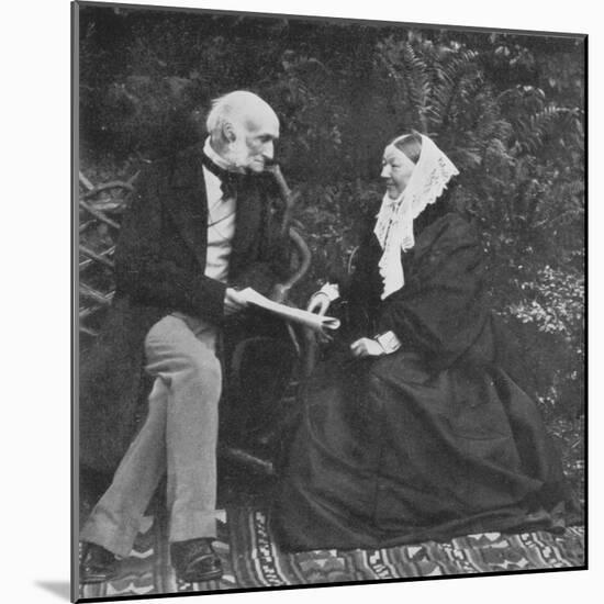 Florence Nightingale and Sir Harry Verney on the Lawn at Claydon House, 1889-null-Mounted Giclee Print