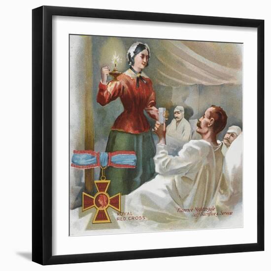 Florence Nightingale Attends To Patients In The Crimea For The British Red Cross-null-Framed Art Print