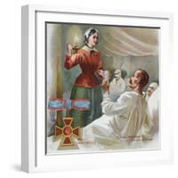 Florence Nightingale Attends To Patients In The Crimea For The British Red Cross-null-Framed Art Print