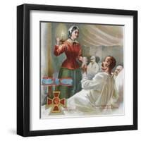 Florence Nightingale Attends To Patients In The Crimea For The British Red Cross-null-Framed Art Print